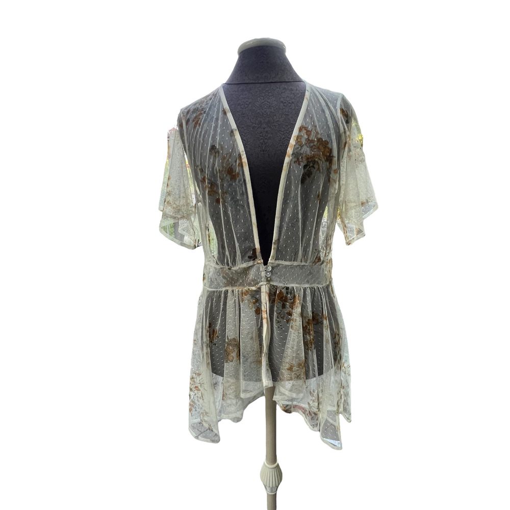 Maurices Women's high low sheer floral print top NWT